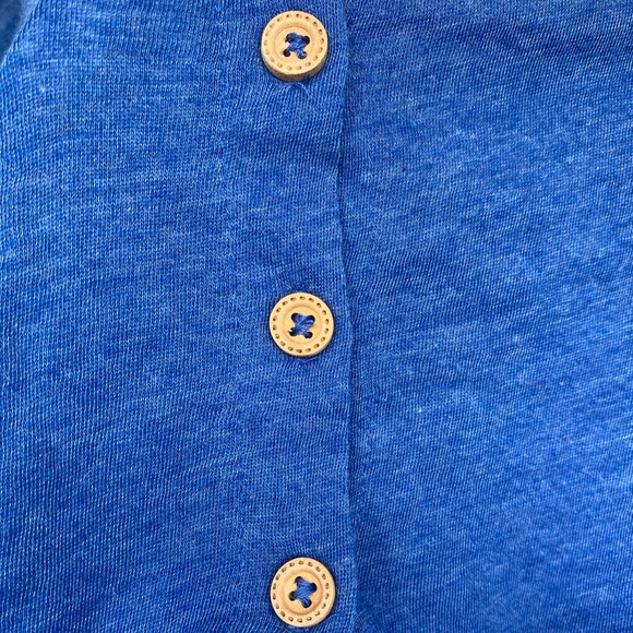 Blue Beaded Button Down Crop Top - Picture 6 of 7
